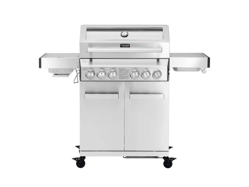TAINO Gasgrills|Platinum Yamara 4+2 Gasgrill Set mit Haube Edelstahl 4 Brenner Sear-Burner Backburner