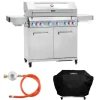 Platinum Yamara 6+2 Set Mit Haube Gasgrill Edelstahl 6 Brenner Sear-Burner Backburner*TAINO