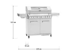 Platinum Yamara 6+2 Set Mit Haube Gasgrill Edelstahl 6 Brenner Sear-Burner Backburner*TAINO