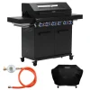 Platinum Yamara Dark 6+2 Gasgrill Set Mit Haube Stahl 6 Brenner Sear-Burner Backburner*TAINO Sale