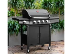 TAINO Gasgrills|Red 4+1 Gasgrill Grillwagen BBQ Edelstahl-Brenner Gas-Grill Schwarz