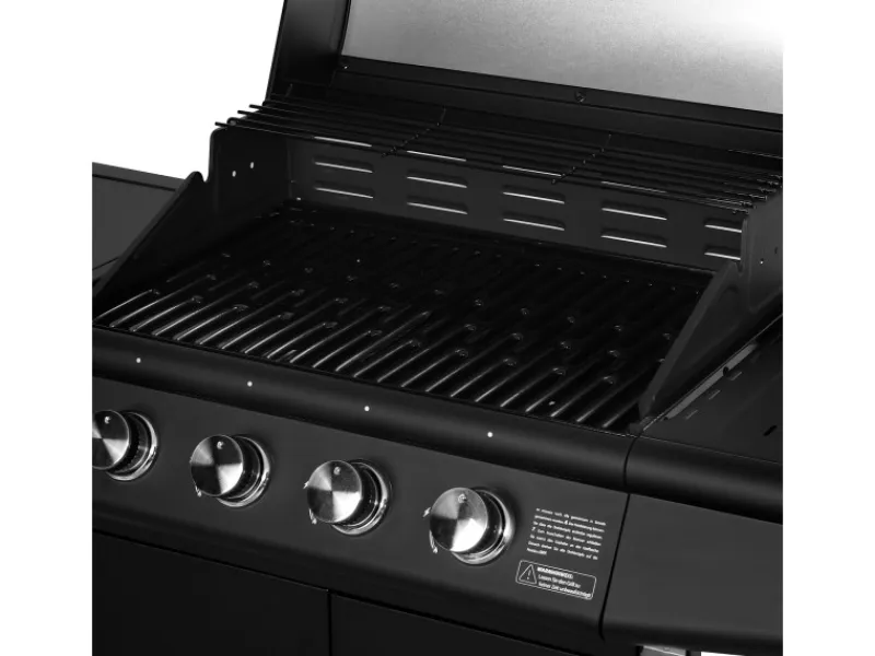 TAINO Gasgrills|Red 4+1 Gasgrill Grillwagen BBQ Edelstahl-Brenner Gas-Grill Schwarz