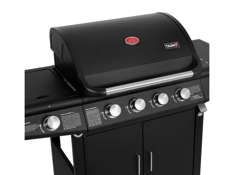 TAINO Gasgrills|Red 4+1 Gasgrill Grillwagen BBQ Edelstahl-Brenner Gas-Grill Schwarz
