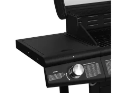 Red 6+1 Gasgrill Set mit Drehspieß Grillwagen BBQ Edelstahl-Brenner Gas-Grill Schwarz*TAINO Outlet