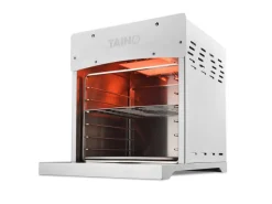 TAINO Gasgrills|Xxl Hochleistungsgrill Gas bis 800°C Mit Pizzastein Edelstahl Silber