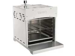 TAINO Gasgrills|Xxl Hochleistungsgrill Gas bis 800°C Mit Pizzastein Edelstahl Silber