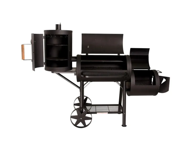 TAINO Smoker|Yuma Pro Smoker 110 kg Massiver Grillwagen Holzkohle BBQ 3,5mm Stahl Ofen