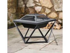 Feuerschalen|Teamson Home Garten Holzfeuerschale 24 Zoll mit Tischplatte