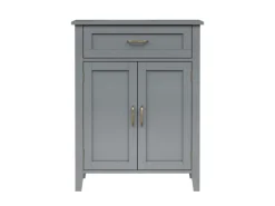 Kinder Kinder-Gartengeräte|Teamson Home Mercer Holz Badezimmermöbel mit Schublade und Regalen Grau