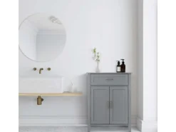 Kinder Kinder-Gartengeräte|Teamson Home Mercer Holz Badezimmermöbel mit Schublade und Regalen Grau