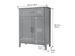 Kinder Kinder-Gartengeräte|Teamson Home Mercer Holz Badezimmermöbel mit Schublade und Regalen Grau