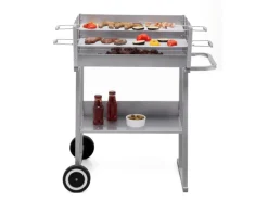 Grillwagen Pasadena Holzkohlengrill 84 x 90 x 52 cm (B x H x T) Silber*Tepro Hot
