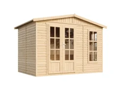 Timbela Gartenlauben|Gartenhaus Holz M334FB+H334FBBLACK 6,03 m² Dachziegel mit Boden
