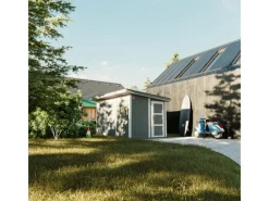 Holz-Gartenhaus M904 Flachdach Grundiert 412 cm x 279 cm*Timbela Clearance