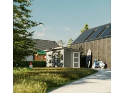 Holz-Gartenhaus M904 Flachdach Grundiert 412 cm x 279 cm*Timbela Clearance