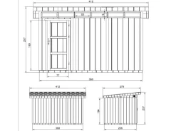 Holz-Gartenhaus M904 Flachdach Grundiert 412 cm x 279 cm*Timbela Clearance