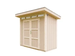 Kinder Timbela Kinder-Gartengeräte|Holz-Gartenhaus M901A Flachdach Grundiert 161 cm x 294 cm