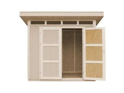 Kinder Timbela Kinder-Gartengeräte|Holz-Gartenhaus M901A Flachdach Grundiert 161 cm x 294 cm