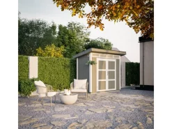 Kinder Timbela Kinder-Gartengeräte|Holz-Gartenhaus M901A Flachdach Grundiert 161 cm x 294 cm