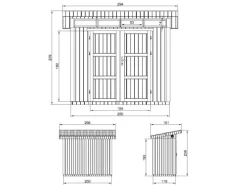 Kinder Timbela Kinder-Gartengeräte|Holz-Gartenhaus M901A Flachdach Grundiert 161 cm x 294 cm