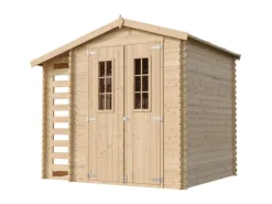 Kinder Timbela Kinder-Gartengeräte|Holz-Gartenhaus mit Brennholzregal M386C 4,5 m² ohne Boden