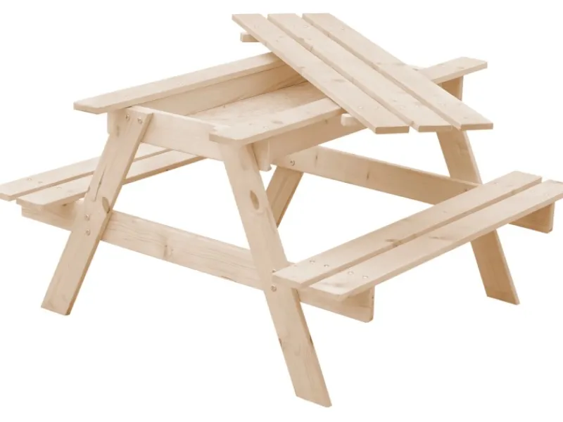 Kindersitzgarnitur Holz M010-1 mit Staufach*Timbela Online