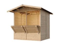 Marktbude Holz M149 4,08 m² mit 2 Theken*Timbela Outlet
