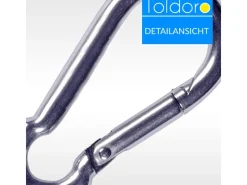 Toldoro Wassersport|10 Stück Edelstahl Karabiner 10x100mm Rostfrei NIRO AISI 316 V4A  Karabinerhaken Groß