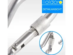 2 Stück Edelstahl Karabiner mit Schraubverschluss 50mm Rostfrei NIRO V4A  Karabinerhaken*Toldoro Outlet