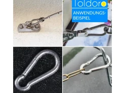 2 Stück Edelstahl Karabiner 11x120mm Rostfrei NIRO AISI 316 V4A  Karabinerhaken Groß*Toldoro Best