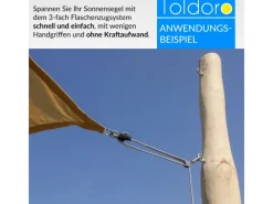 Toldoro Sonnensegel|Pavillons|3-Fach Flaschenzug mit Sicherheitsklemme auf Wandplatte Seilzug Flaschenzug Zum Spannen und Befestigen von Sonnensegel