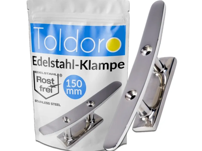 Klampe 150mm Aus Edelstahl Rostfrei V4A 2 Bohrungen Belegklampe Bootsklampe Festmacher*Toldoro Hot