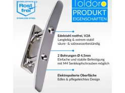 Klampe 150mm Aus Edelstahl Rostfrei V4A 2 Bohrungen Belegklampe Bootsklampe Festmacher*Toldoro Hot