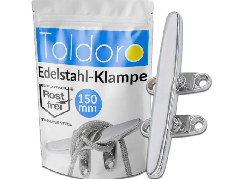 Klampe 150mm Aus Edelstahl Rostfrei V4A 4 Bohrungen Belegklampe Bootsklampe Festmacher*Toldoro Best
