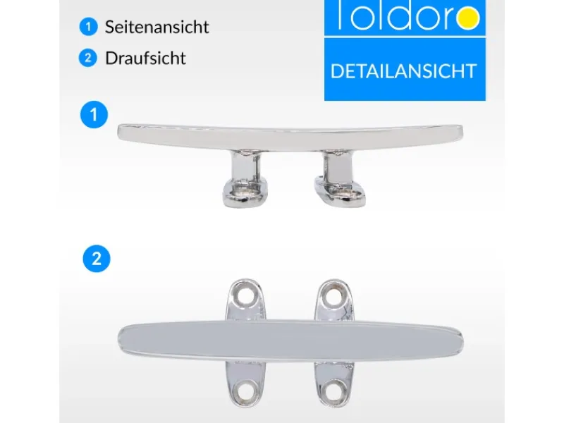 Klampe 150mm Aus Edelstahl Rostfrei V4A 4 Bohrungen Belegklampe Bootsklampe Festmacher*Toldoro Best