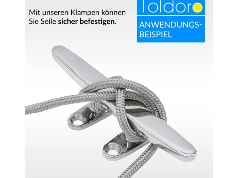 Klampe 150mm Aus Edelstahl Rostfrei V4A 4 Bohrungen Belegklampe Bootsklampe Festmacher*Toldoro Best