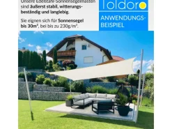Toldoro Sonnensegel|3m Sonnensegelmast Edelstahl Ø70mm mit Fester Öse und Bodenhülse Pfosten für Sonnensegel Sonnensegelpfosten