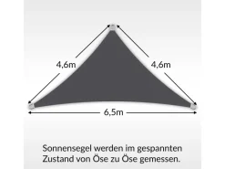 Sonnensegel Dreieck 4,6x4,6x6,5m UPF50+ PES Regendicht UV-Schutz Sonnenschutz Terrasse Garten*Toldoro Online