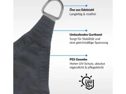 Sonnensegel Dreieck 4,6x4,6x4,6m UPF50+ PES Regendicht UV-Schutz Sonnenschutz Terrasse Garten*Toldoro Outlet