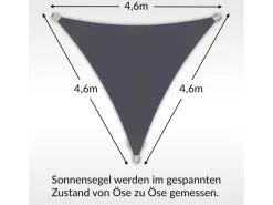 Sonnensegel Dreieck 4,6x4,6x4,6m UPF50+ PES Regendicht UV-Schutz Sonnenschutz Terrasse Garten*Toldoro Outlet