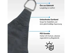 Sonnensegel Dreieck 4x4x5,6m UPF50+ PES Regendicht UV-Schutz Sonnenschutz Terrasse Garten*Toldoro