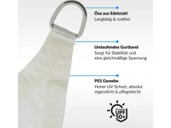 Toldoro Sonnensegel|Sonnensegel Dreieck 6x6x6m UPF50+ PES Regendicht UV-Schutz Sonnenschutz Terrasse Garten