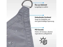 Sonnensegel Dreieck 4,2x4,2x6m UPF50+ PES Regendicht UV-Schutz Sonnenschutz Terrasse Garten*Toldoro Clearance