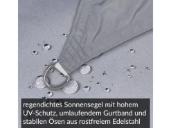 Sonnensegel Dreieck 4,2x4,2x6m UPF50+ PES Regendicht UV-Schutz Sonnenschutz Terrasse Garten*Toldoro Clearance