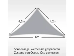 Sonnensegel Dreieck 4,2x4,2x6m UPF50+ PES Regendicht UV-Schutz Sonnenschutz Terrasse Garten*Toldoro Clearance