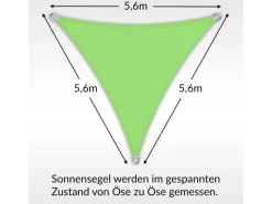 Sonnensegel Dreieck 5,6x5,6x5,6m UPF50+ PES Regendicht UV-Schutz Sonnenschutz Terrasse Garten Apfel*Toldoro Discount