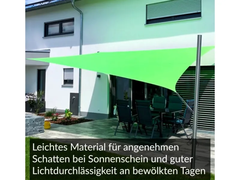Sonnensegel Dreieck 5,6x5,6x5,6m UPF50+ PES Regendicht UV-Schutz Sonnenschutz Terrasse Garten Apfel*Toldoro Discount