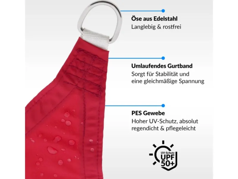 Toldoro Sonnensegel|Sonnensegel Dreieck 4,6x4,6x6,5m UPF50+ PES Regendicht UV-Schutz Sonnenschutz Terrasse Garten