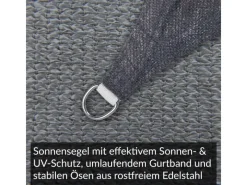 Toldoro Sonnensegel|Sonnensegel Dreieck 4x4x5,6m HDPE Luft & Wasserdurchlässig UV-Schutz Garten