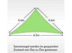 Toldoro Sonnensegel|Sonnensegel Dreieck 4,6x4,6x6,5m UPF50+ PES Regendicht UV-Schutz Sonnenschutz Terrasse Garten Apfel